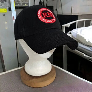 RN Nurses Baseball Embroidered Black Cap Hat “Is Not What I Do Its Who I Am”